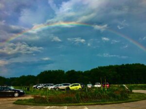 Rainbow over ICNC parking lot