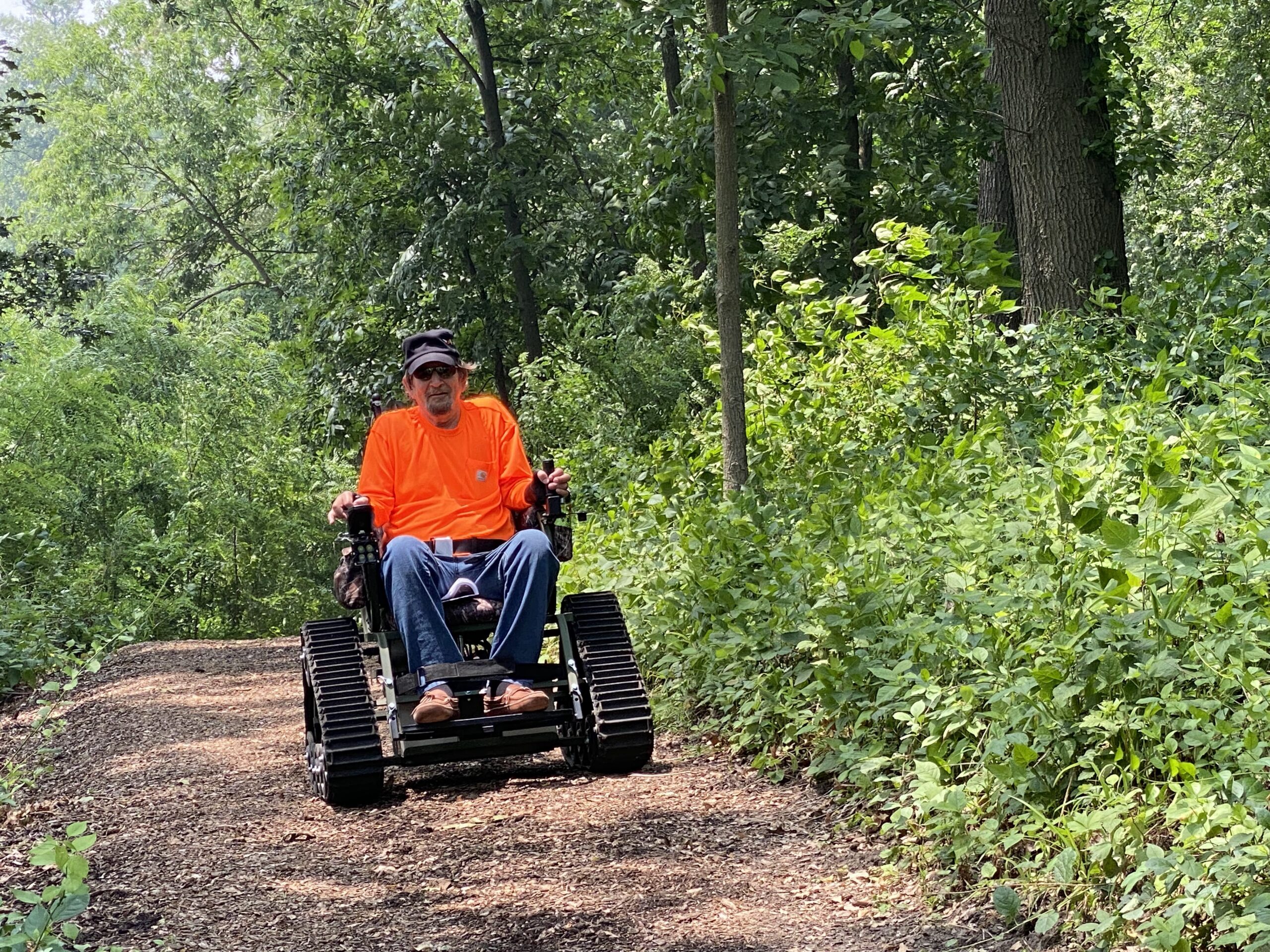 Steve Kriz in all-terrain wheelchair