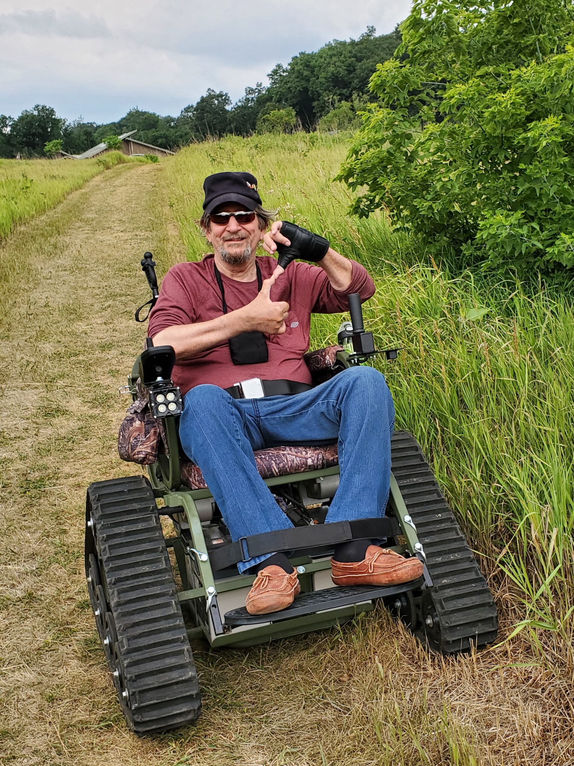 Steve Kriz in all-terrain wheelchair during BioBlitz