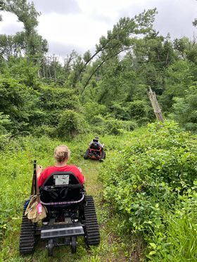 All-terrain wheelchairs on the trail