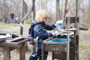 Playing in rain gear
